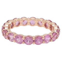 14K Yellow Gold 4ct Pink Sapphire Halo Ring, New
