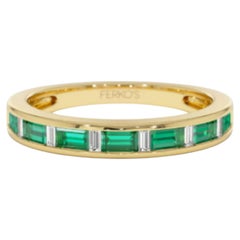 Emerald and Diamond Halo Ring in 14K Yellow Gold, New Design