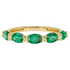 14K Yellow Gold Emerald Halo Ring, 1.20ct New