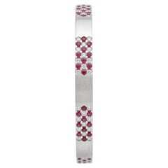 Eleganter Armreif aus 18-karätigem Gold mit Rubinen (2,18 Karat) und Diamanten (1,95 Karat), neues Design
