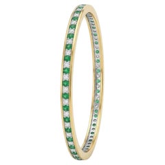 Elegant 18K Gold Bangle with 1.45ct Semi Stone and 1.48ct Diamond