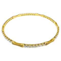 Elegant 18K Gold Diamond 3.43CTS Bangle, New Design