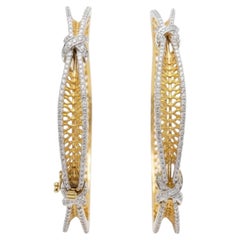 Elegant 18K Gold Diamond Bangle, 6.76 Carats