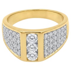 18K Gold Diamond Halo Cocktail Ring, 0.60ct, New