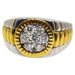 Stunning 18k Gold Halo Diamond Ring, 0.50CTS Gemstone, New