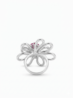 Stunning 18K Gold Halo Diamond and Ruby Cocktail Ring, 0.96ct & 0.87ct