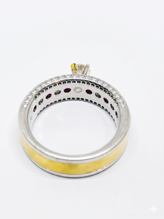 Stunning 18K Gold Halo Diamond and Ruby Cocktail Ring, 0.79ct & 0.65ct