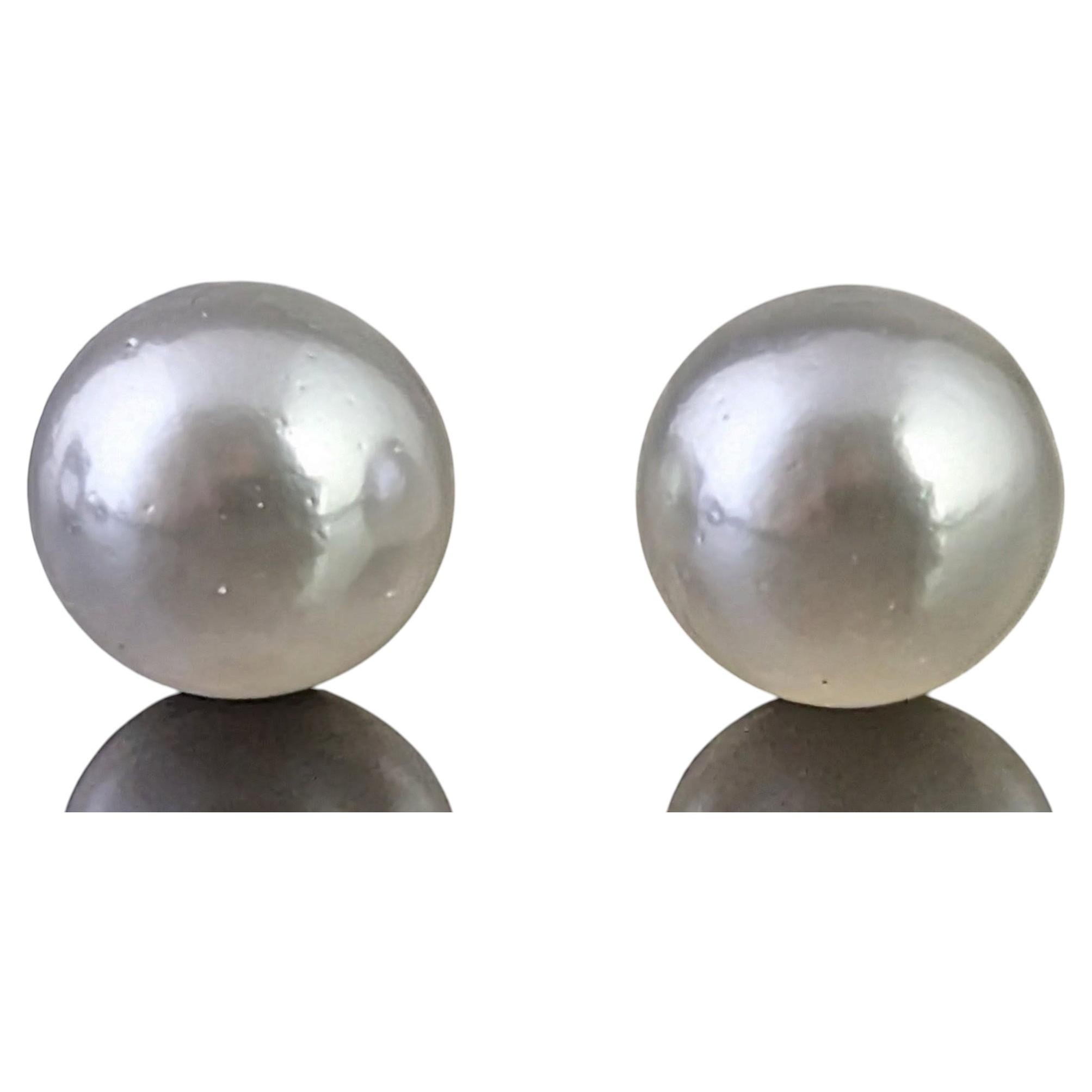 Vintage-Ohrstecker im Art-Déco-Stil mit Zuchtperlen, Sterlingsilber