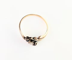 Anillo de vestir vintage de estilo Art Déco con zafiro y diamantes