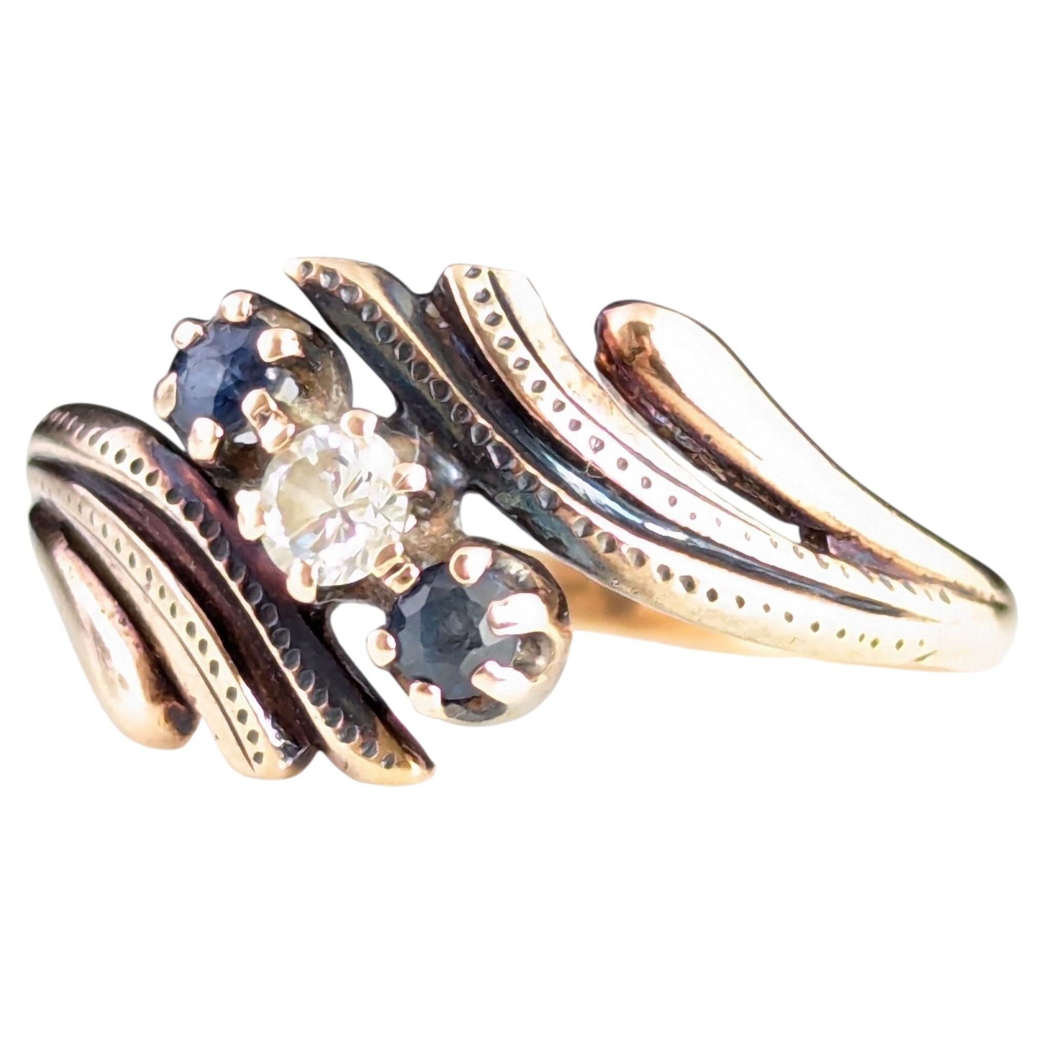 Vintage Art Deco Sapphire and Diamond dress ring
