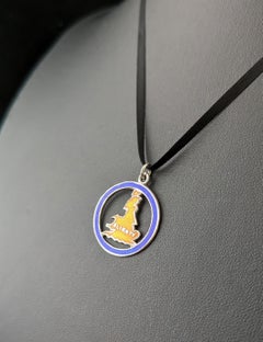 Pendentif « Blighty » vintage rare en argent, émaillé, Seconde Guerre mondiale