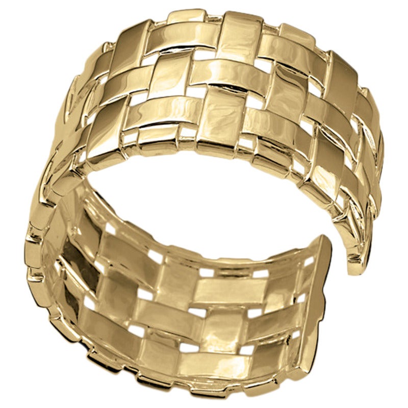 Cassandra Goad Aalto Espa Woven Gold Cuff Bracelet For Sale