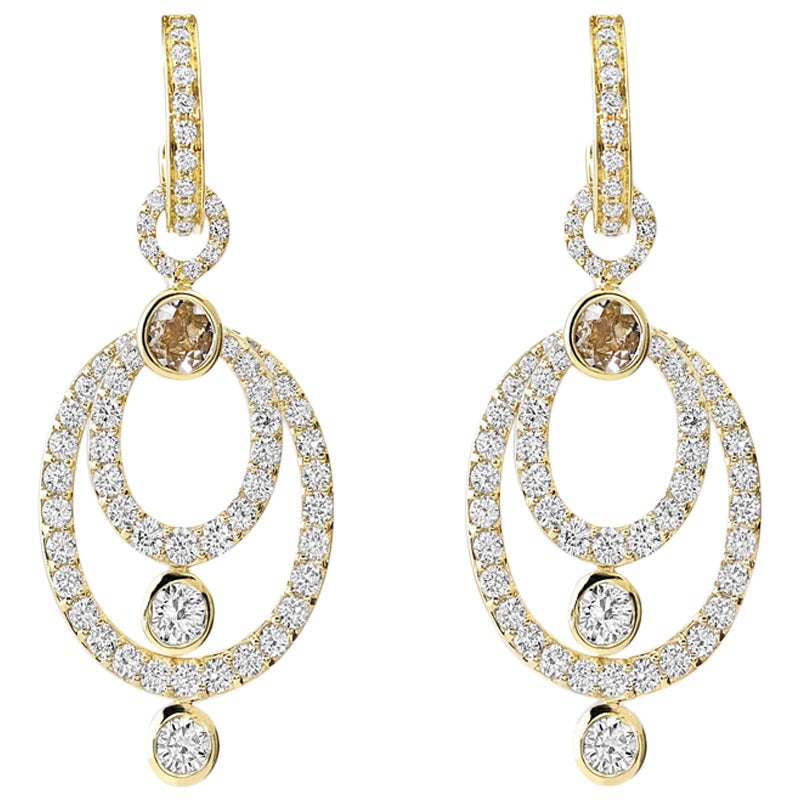 Manaus Diamond Gold Chandelier Earrings