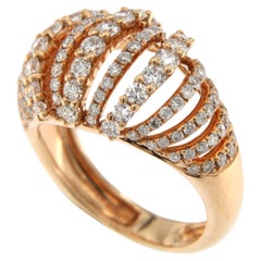 1,64 Karat Diamant Dome Ring in 18K Rose Gold