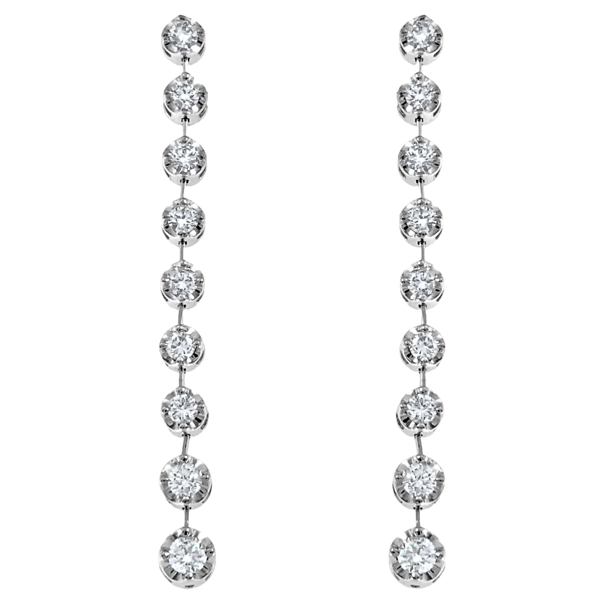 0.95 Carats Diamond Dangle Drop Earring