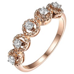 0.22Ct Diamond 5 Stones Ring in 18 Karat Gold