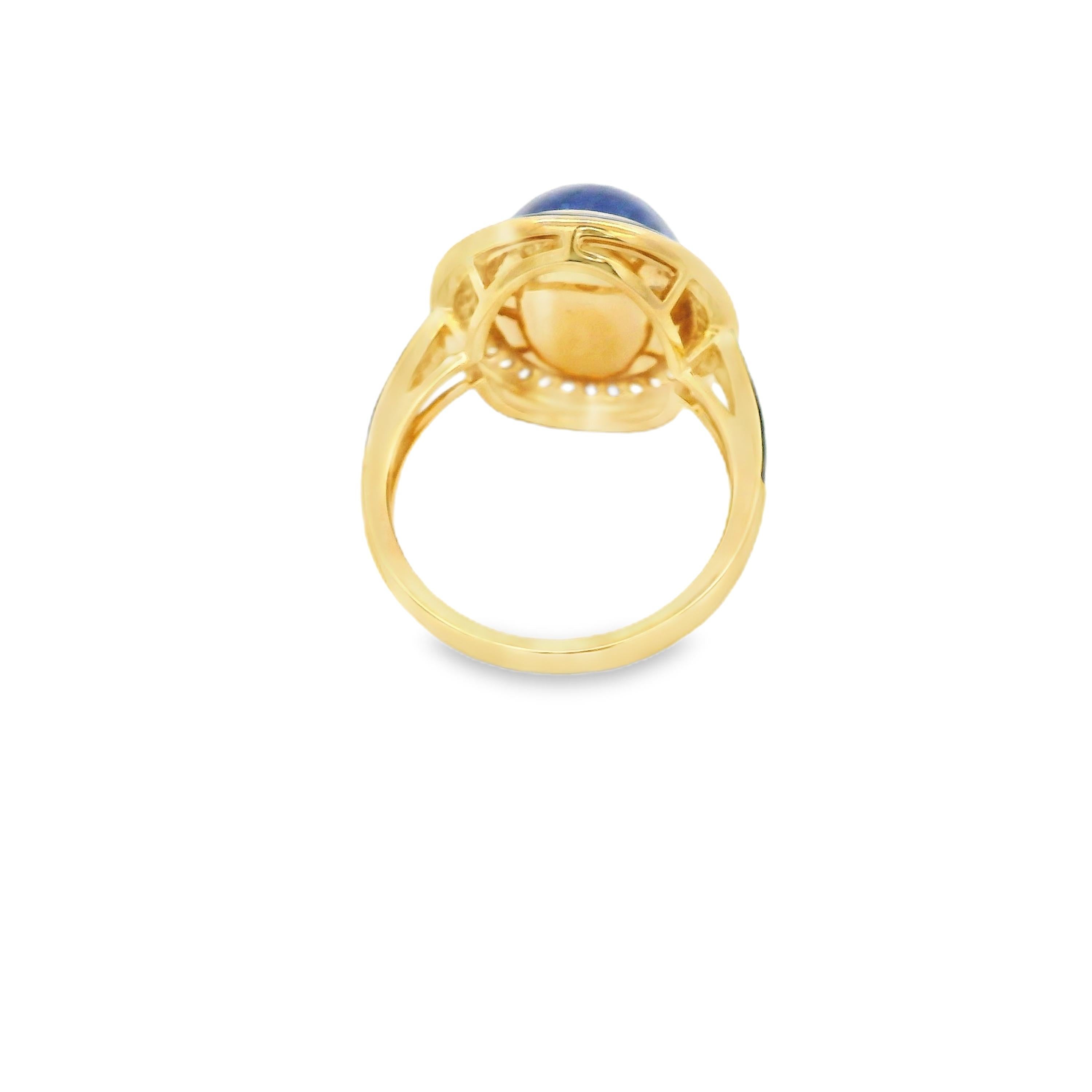 Bague en or jaune 18 carats Tanzanite 9,88 carats diamant émail en vente 2