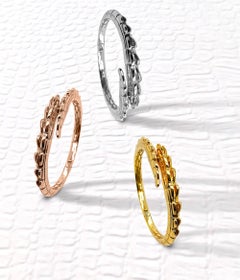 Solid 18ct Rose Gold Croc Tail Cuff Bangle by OHLIGUER, Australia, Unisex