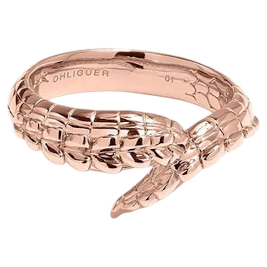 For Sale:  Sculptural Croc Tail Ring in Polished 18ct Rose Gold by Ohliguer, Australia
