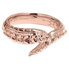 Sculptural Croc Tail Ring in Polished 18ct Rose Gold by Ohliguer, Australia