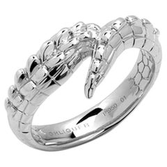 Moderner Ring mit Krokodilschwanz-Motiv aus Platin von Ohliguer, Australien
