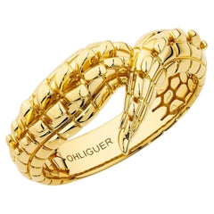 Croc Tail Ring by Ohliguer in 18ct Yellow Gold, Unisex, Australia