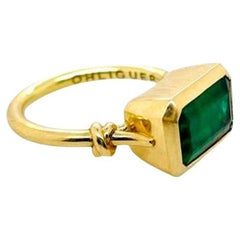 3ct  Knoten Smaragd Ring in 18ct Gelbgold