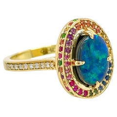 Rainbow Opal Ring in 18ct gold
