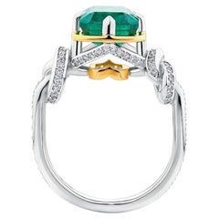 Gwen Stefani 4ct Natural Emerald Knot Ring in Platinum & 22ct Gold by OHLIGUER