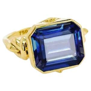5ct Tanzanite Forget Me Knot Ring in 18ct Yellow Gold