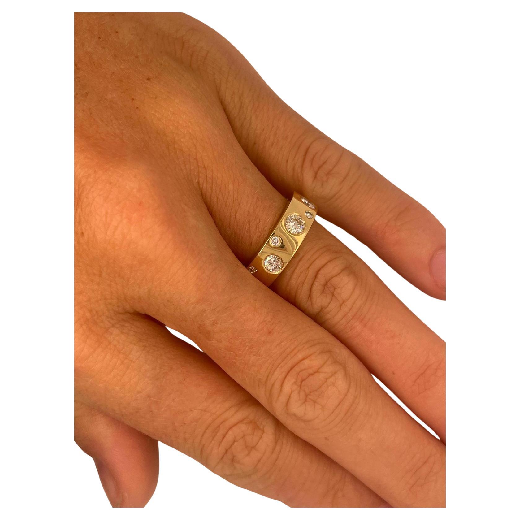 For Sale:  1.70ct Polka Dot Diamond band in 18k yellow gold /rose or white Fully set