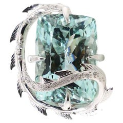 Spilla/pendente con drago di coccodrillo in oro bianco 33 ct.