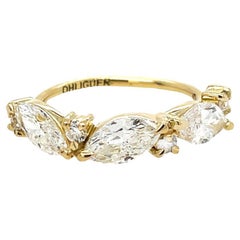 1,30 Karat Diamantring mit Marquis- und rundem Diamantring aus 18 Karat Gold