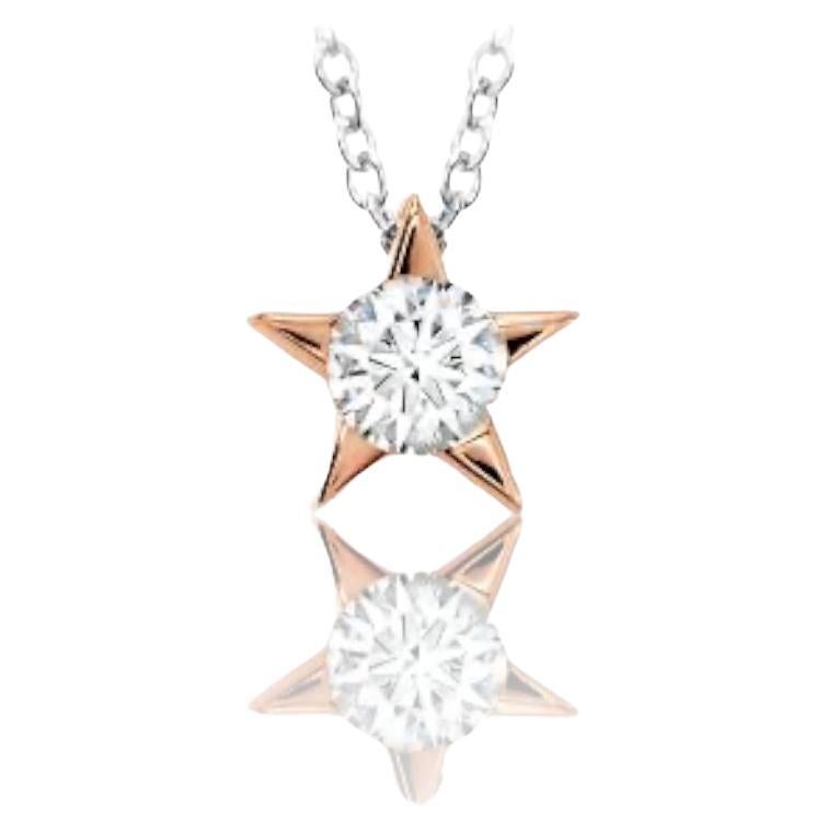 Diamond Star Pendant "Hearts on fire" Necklace 18k White and Yellow gold