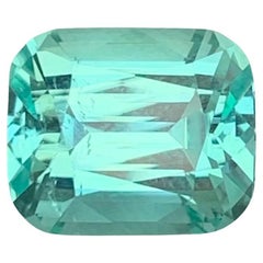 4,75 Quilates Turmalina Natural Azul Seafoam Sin Tratar Forma Cojín