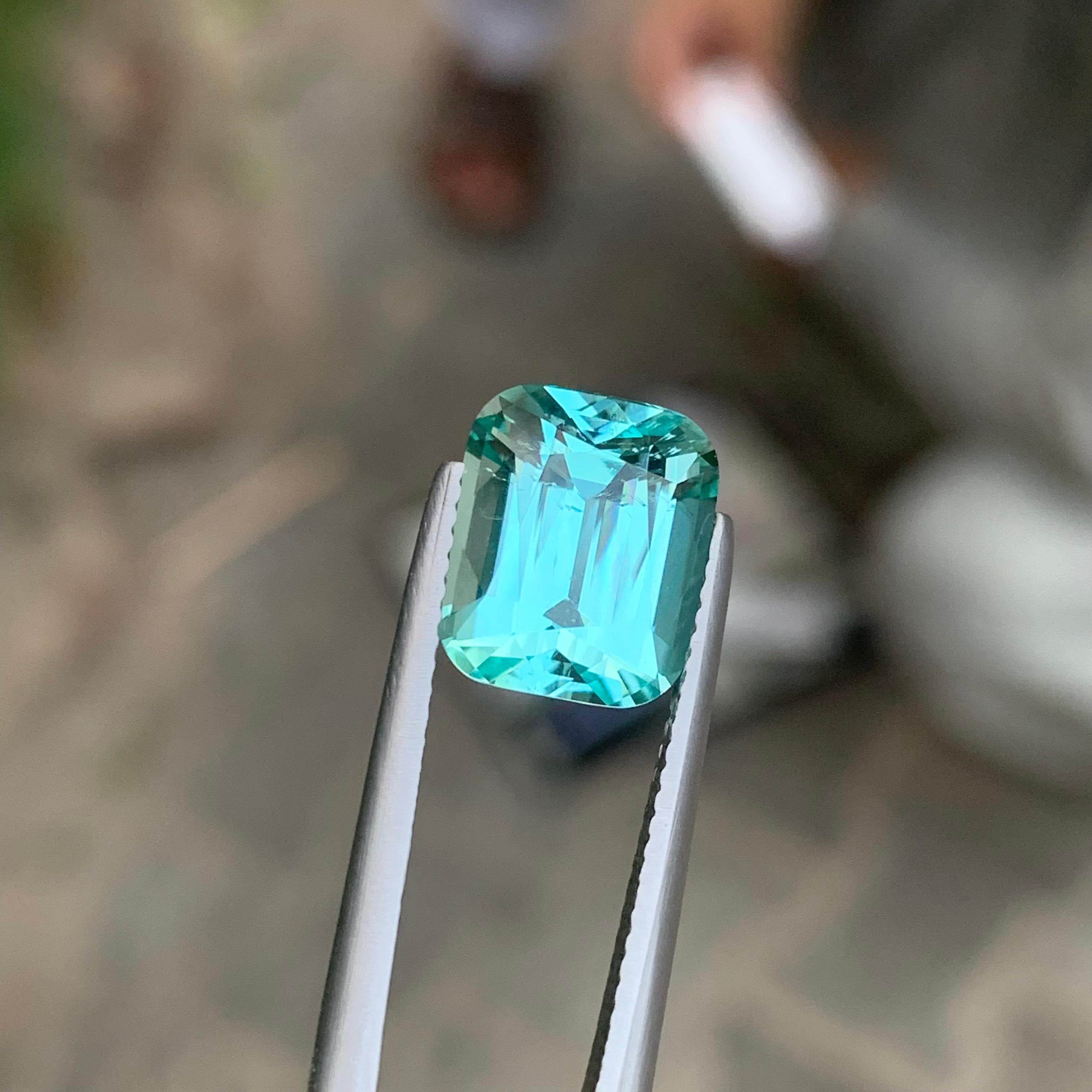 4,75 carati di tormalina blu mare naturale non trattata a forma di cuscino in vendita 3