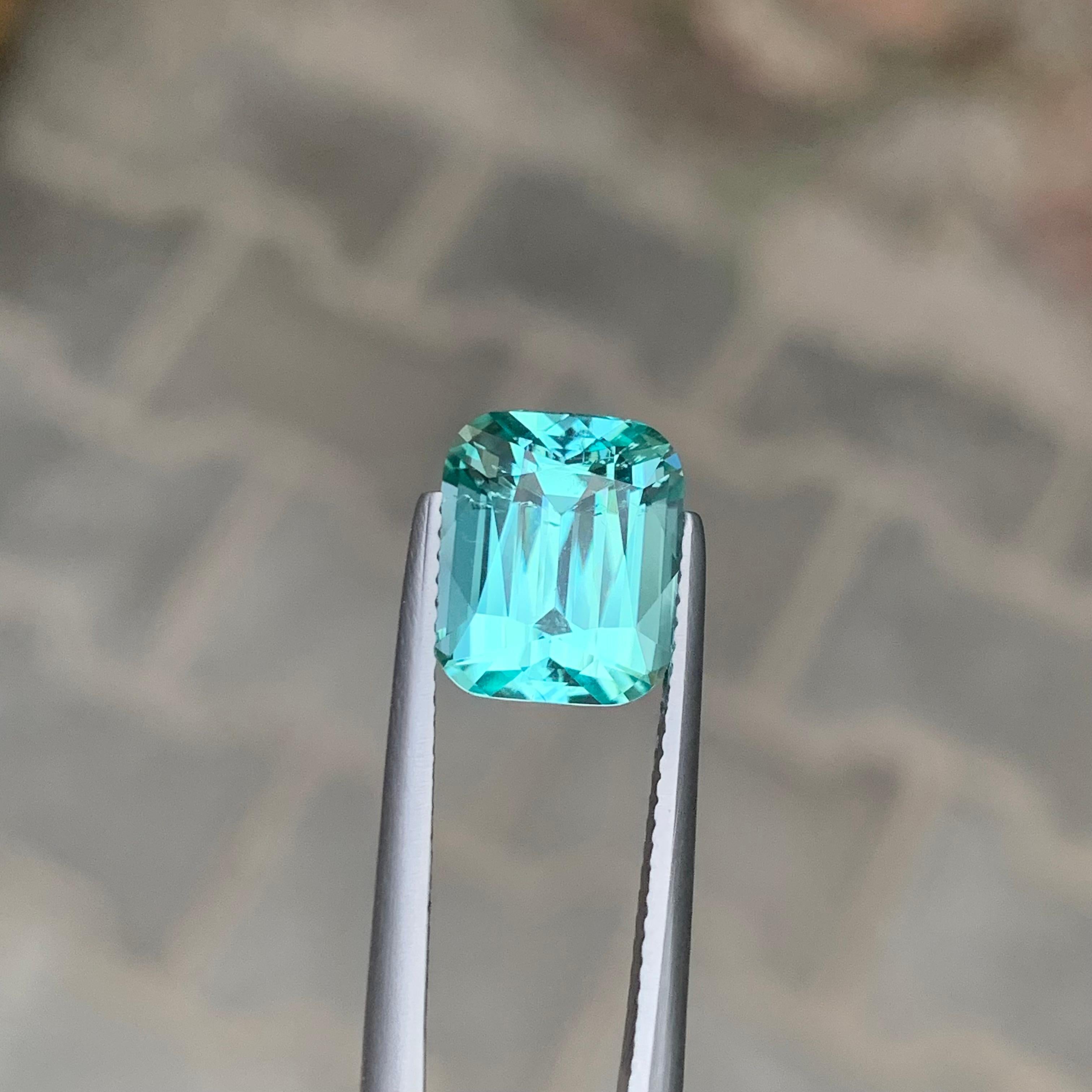 4,75 carati di tormalina blu mare naturale non trattata a forma di cuscino in vendita 5