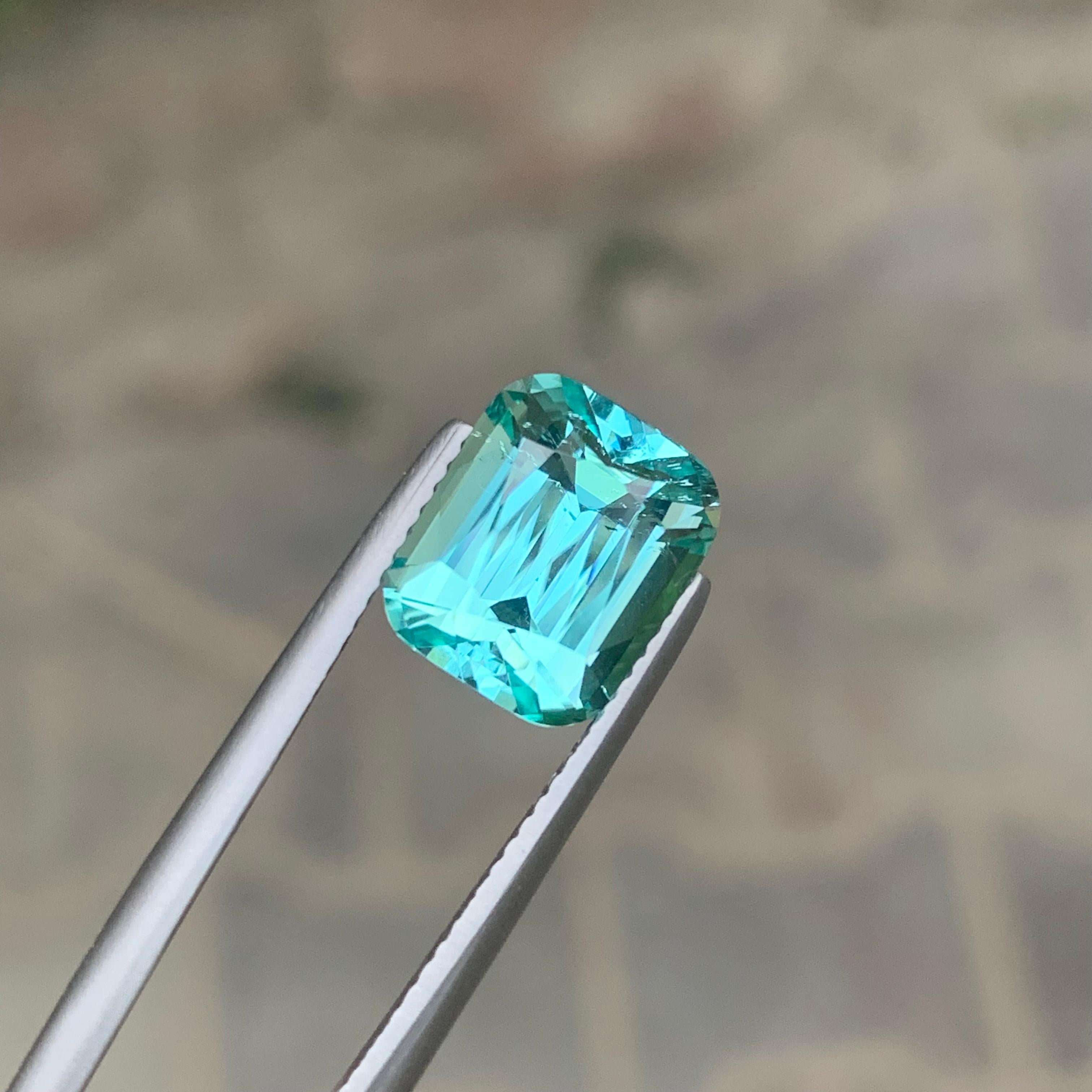 4,75 carati di tormalina blu mare naturale non trattata a forma di cuscino in vendita 6