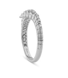 Croc Tail Ring Slender in 18ct White Gold with Brilliant-Cut Diamonds, Ohliguer