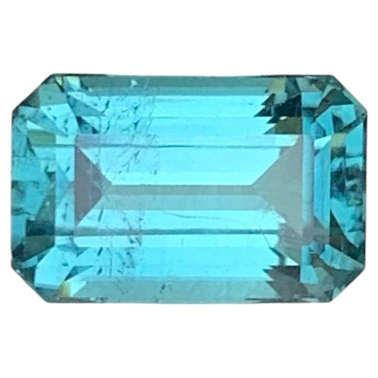 3.90 Carats Natural Seafoam Tourmaline Gemstone Emerald Cut For Sale
