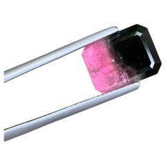 6.70 Carats Natural Bicolour Tourmaline Emerald Cut