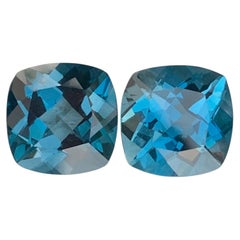 7.90 Carats Natural London Blue Topaz Pair