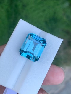18.70 Carats Natural Blue Topaz Emerald Cut