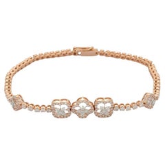 Stunning Floral Diamond Bracelet in 14K Rose Gold