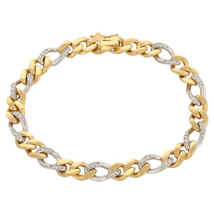 Diamond Linked Chain Bracelet in 18K White Gold 