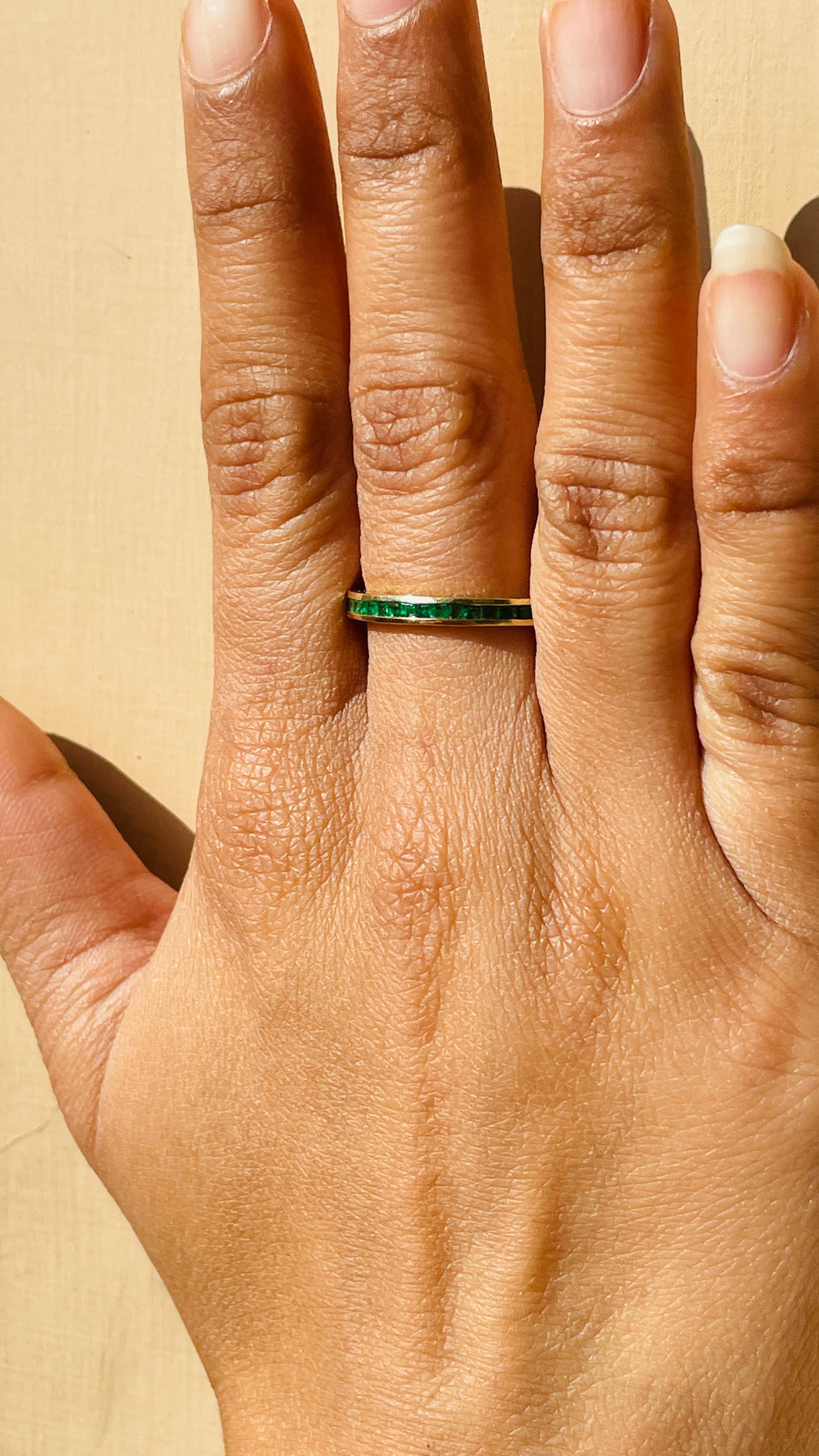 14K Yellow Gold Spinner Ring in Sapphire, Emerald and Diamond 5