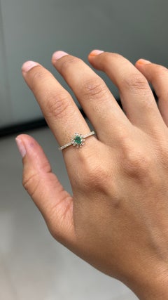 Art Deco Style Oval Emerald & Baguette Diamond Sunburst Ring in 18K Yellow Gold