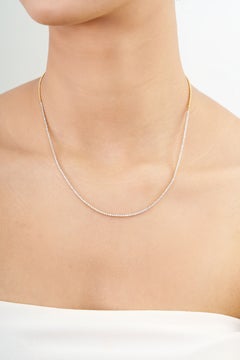 Moderne Tennis-Halskette mit runden Brillanten (1,17 Karat) aus 18-karätigem Gelbgold, 18 Zoll