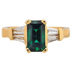 Emerald Octagon Diamond Gold Engagement Ring
