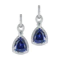 Natural Earring of Tanzanite and Diamond